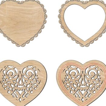 Intra απο ξύλο plywood 3mm-4mm πάχος – Ημιτελές Ξύλινο floral σχήμα καρδιάς για ξύλο χειροτεχνίας 25x30 cm INTRAVECTRY-MY543085 - Image 1