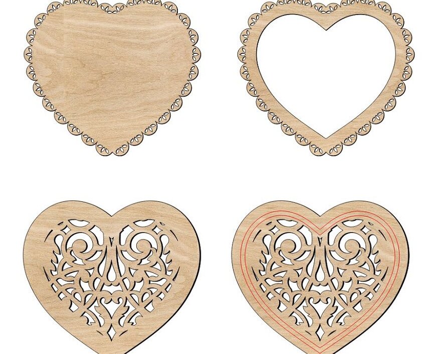 Intra απο ξύλο plywood 3mm-4mm πάχος – Ημιτελές Ξύλινο floral σχήμα καρδιάς για ξύλο χειροτεχνίας 25x30 cm INTRAVECTRY-MY543085