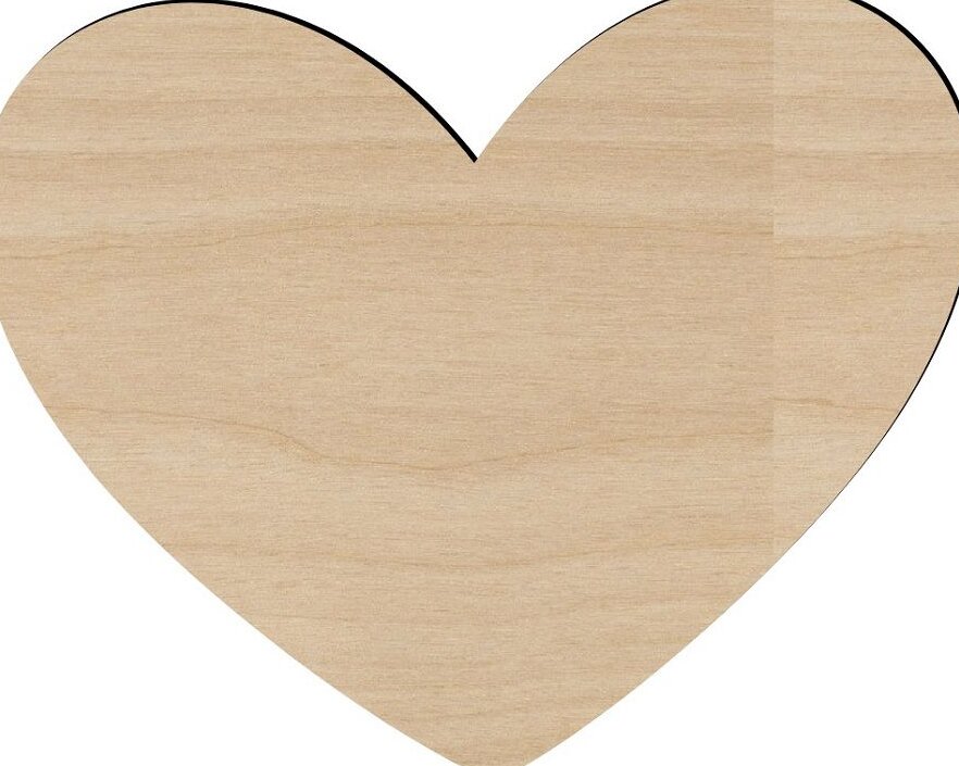 Intra απο ξύλο plywood 3mm-4mm πάχος – ξύλο αποκοπής σχήματος Heart Craft 15x20 cm INTRAVECTRY-MY543086