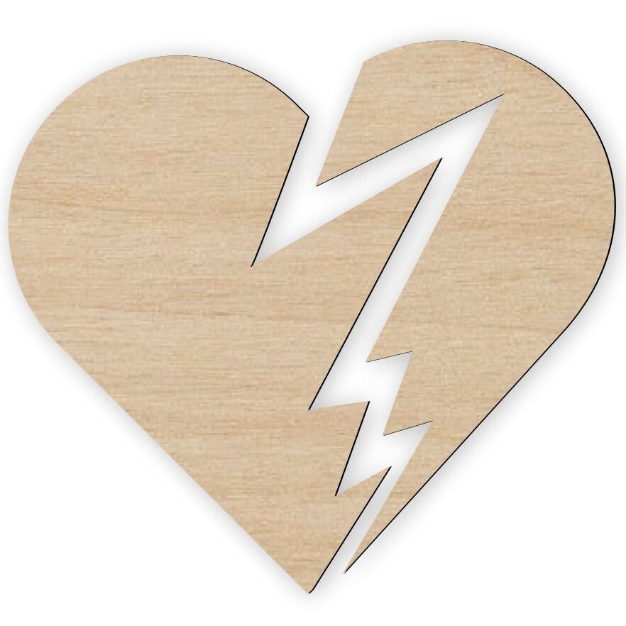 Intra απο ξύλο plywood 3mm-4mm πάχος – Ξύλινο Σχήμα Σπασμένης Καρδιάς για Χειροτεχνία και Διακοσμητικό ξύλο 20x25 cm INTRAVECTRY-MY543088