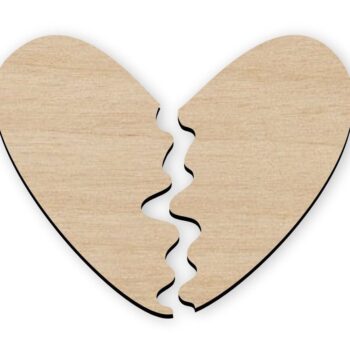 Intra απο ξύλο plywood 3mm-4mm πάχος – Ημιτελές ξύλο σχήματος χειροτεχνίας από ξύλο σπασμένης καρδιάς 40x40 cm INTRAVECTRY-MY561349 - Image 1