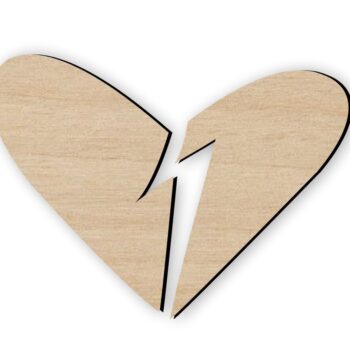 Intra απο ξύλο plywood 3mm-4mm πάχος – ξύλο δύο τεμαχίων σε σχήμα καρδιάς από ξύλο 45x50 cm INTRAVECTRY-MY551182 - Image 1