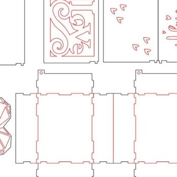 Intra απο ξύλο plywood 3mm-4mm πάχος – Κουτί δώρου αγάπης για την ημέρα του Αγίου Βαλεντίνου 20x20 cm INTRAVECTRY-MY556746 - Image 2