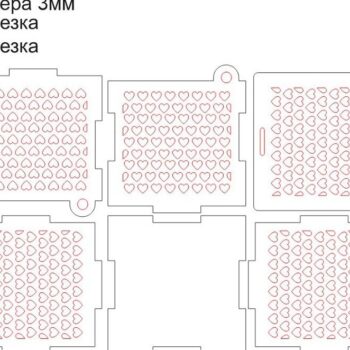 Intra απο ξύλο plywood 3mm-4mm πάχος – Ξύλινο κουτί κοσμημάτων με καρδιές 25x25 cm INTRAVECTRY-MY553881 - Image 3