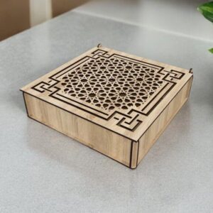 Intra απο ξύλο plywood 3mm-4mm πάχος – Διακοσμητικό ξύλινο κουτί δώρου 20x20 cm INTRAVECTRY-MY560097