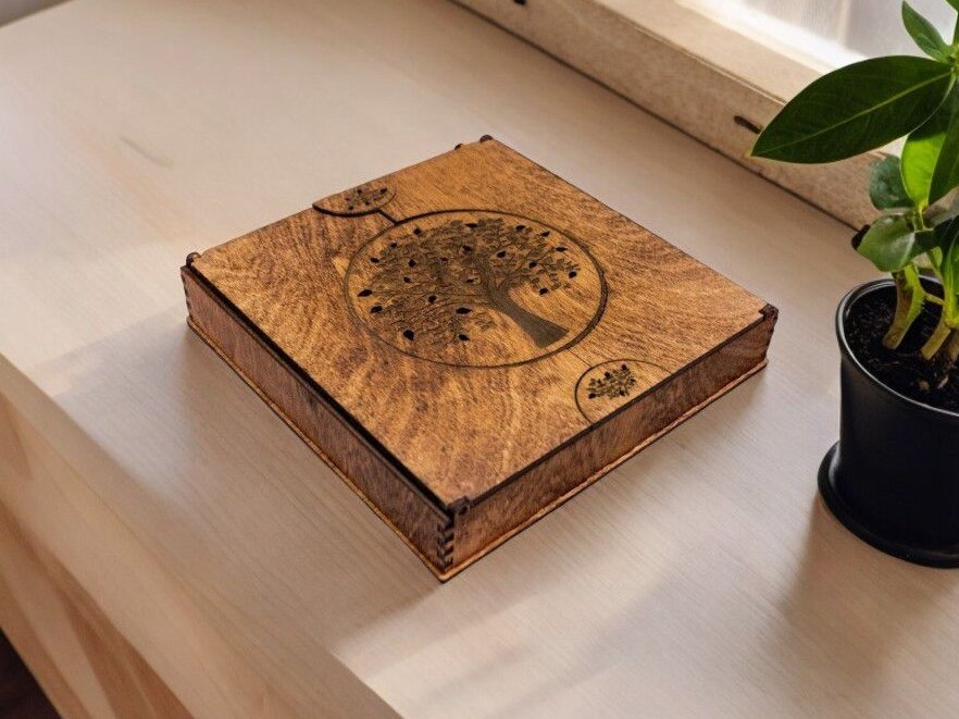 Intra απο ξύλο plywood 3mm-4mm πάχος – Ξύλινο κουτί άλμπουμ φωτογραφιών 25x25 cm INTRAVECTRY-MY544843