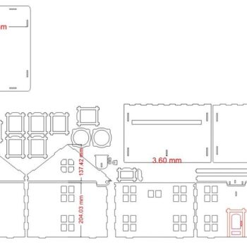 Intra απο ξύλο plywood 3mm-4mm πάχος – Κουτί για κάρτες γάμου Ξύλινο Σπίτι 30x35 cm INTRAVECTRY-MY543109 - Image 2