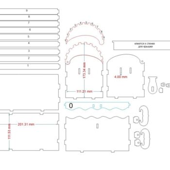 Intra απο ξύλο plywood 3mm-4mm πάχος – Κουτί αποθήκευσης αναμνηστικών σεντούκι θησαυρού που κλειδώνει 10x10 cm INTRAVECTRY-MY545991 - Image 3