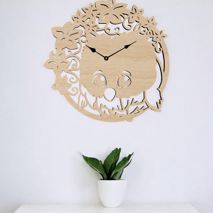 Intra απο ξύλο plywood 3mm-4mm πάχος – Floral ρολόι πουλιών 20x20 cm INTRAVECTRY-MY543126