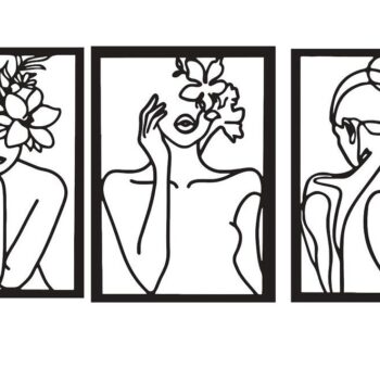 Intra απο ξύλο plywood 3mm-4mm πάχος – Μινιμαλιστική αφηρημένη τέχνη τοίχων γυναικών 15x15 cm INTRAVECTRY-MY543128 - Image 2