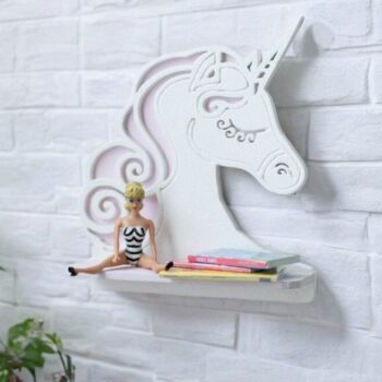 Intra απο ξύλο plywood 3mm-4mm πάχος – Ράφι τοίχου Unicorn για Παιδικό Δωμάτιο 25x30 cm INTRAVECTRY-MY544875 - Image 1