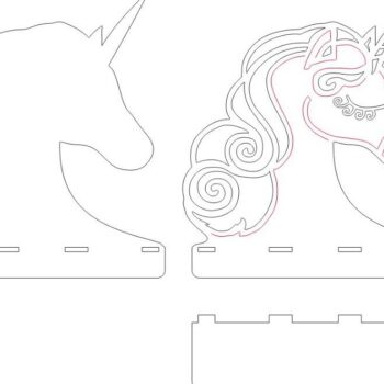 Intra απο ξύλο plywood 3mm-4mm πάχος – Ράφι τοίχου Unicorn για Παιδικό Δωμάτιο 25x30 cm INTRAVECTRY-MY544875 - Image 3