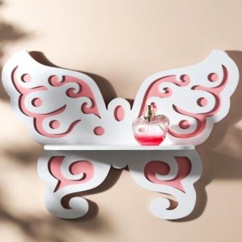 Intra απο ξύλο plywood 3mm-4mm πάχος – Ράφι τοίχου πεταλούδα Διακόσμηση τοίχου 15x15 cm INTRAVECTRY-MY543131 - Image 1