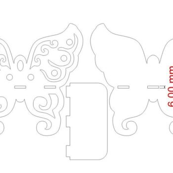 Intra απο ξύλο plywood 3mm-4mm πάχος – Ράφι τοίχου πεταλούδα Διακόσμηση τοίχου 15x15 cm INTRAVECTRY-MY543131 - Image 2