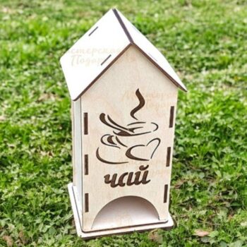 Intra απο ξύλο plywood 3mm-4mm πάχος – Σπίτι για φακελάκια τσαγιού 50x60 cm INTRAVECTRY-MY544556 - Image 1