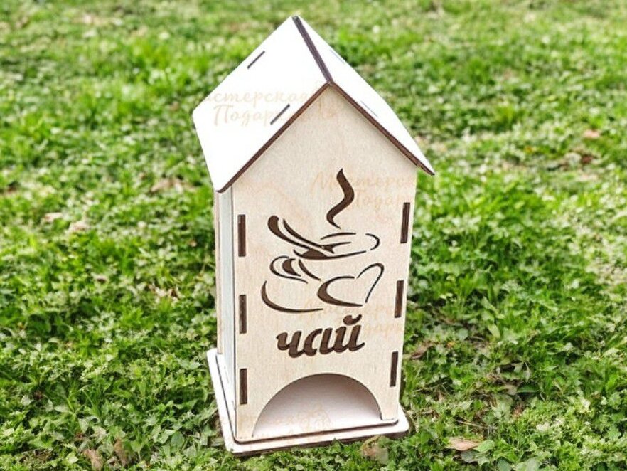 Intra απο ξύλο plywood 3mm-4mm πάχος – Σπίτι για φακελάκια τσαγιού 35x40 cm INTRAVECTRY-MY547050