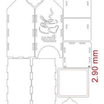 Intra απο ξύλο plywood 3mm-4mm πάχος – Σπίτι για φακελάκια τσαγιού 50x60 cm INTRAVECTRY-MY544556 - Image 3