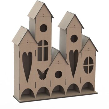 Intra απο ξύλο plywood 3mm-4mm πάχος – Terraced House Tea Bag Dispenser 35x40 cm INTRAVECTRY-MY560313 - Image 2