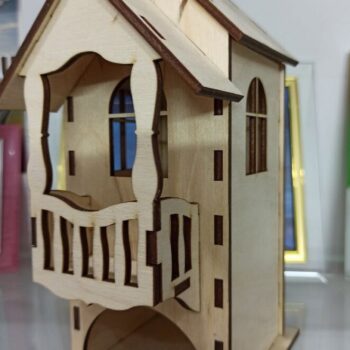 Intra απο ξύλο plywood 3mm-4mm πάχος – Ξύλινο τσαγιέρα με μπαλκόνι 40x45 cm INTRAVECTRY-MY560330 - Image 1