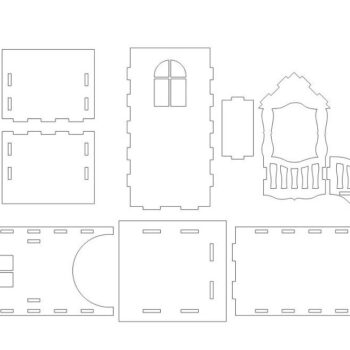 Intra απο ξύλο plywood 3mm-4mm πάχος – Ξύλινο τσαγιέρα με μπαλκόνι 40x45 cm INTRAVECTRY-MY560330 - Image 2