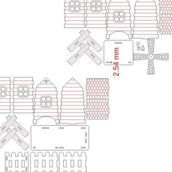 Intra απο ξύλο plywood 3mm-4mm πάχος – Ανεμόμυλος Τσαγιού με κουτί καραμελών 30x35 cm INTRAVECTRY-MY557799 - Image 2