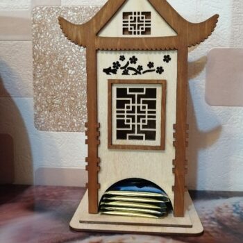 Intra απο ξύλο plywood 3mm-4mm πάχος – Κινέζικη θήκη για φακελάκι τσαγιού 12x15 cm INTRAVECTRY-MY551965 - Image 1