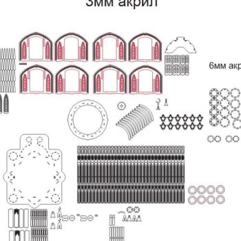 Intra απο ξύλο plywood 3mm-4mm πάχος – Τρισδιάστατο μοντέλο του Τζαμί Kul Sharif 25x25 cm INTRAVECTRY-MY553545 - Image 2