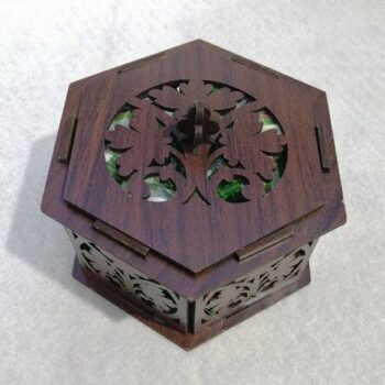Intra απο ξύλο plywood 3mm-4mm πάχος – ξύλο Hexagon Openwork Box 15x15 cm INTRAVECTRY-MY556785 - Image 2