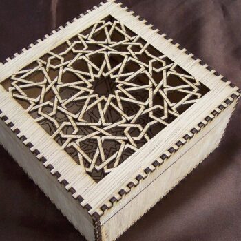 Intra απο ξύλο plywood 3mm-4mm πάχος – Ξύλινο διακοσμητικό κουτί μπιμπελό 20x20 cm INTRAVECTRY-MY556786 - Image 1