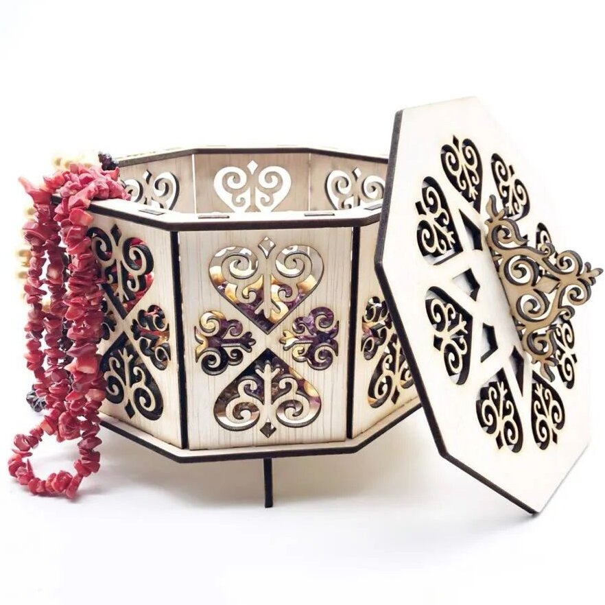 Intra απο ξύλο plywood 3mm-4mm πάχος – Ξύλινο οκταγωνικό αναμνηστικό κοσμήματα διακοσμητικό κουτί τέχνης 25x30 cm INTRAVECTRY-MY557505