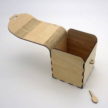 Intra απο ξύλο plywood 3mm-4mm πάχος – Ξύλινο κουτί με λίμα με καπάκι ζωντανού μεντεσέ 20x25 cm INTRAVECTRY-MY557507 - Image 2