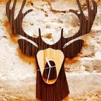 Intra απο ξύλο plywood 3mm-4mm πάχος – Πολυστρωματικό ξύλο ρολογιού τοίχου από ξύλο ελαφιού 15x15 cm INTRAVECTRY-MY545123 - Image 1