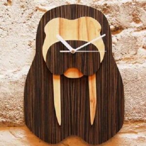 Intra απο ξύλο plywood 3mm-4mm πάχος – ξύλο πολλαπλών επιπέδων ρολόι τοίχου Walrus για παιδικό δωμάτιο 15x20 cm INTRAVECTRY-MY558005
