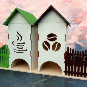 Intra απο ξύλο plywood 3mm-4mm πάχος – Δοχείο αποθήκευσης τσαγιού σε σχήμα σπιτιού 15x15 cm INTRAVECTRY-MY543876 - Image 1