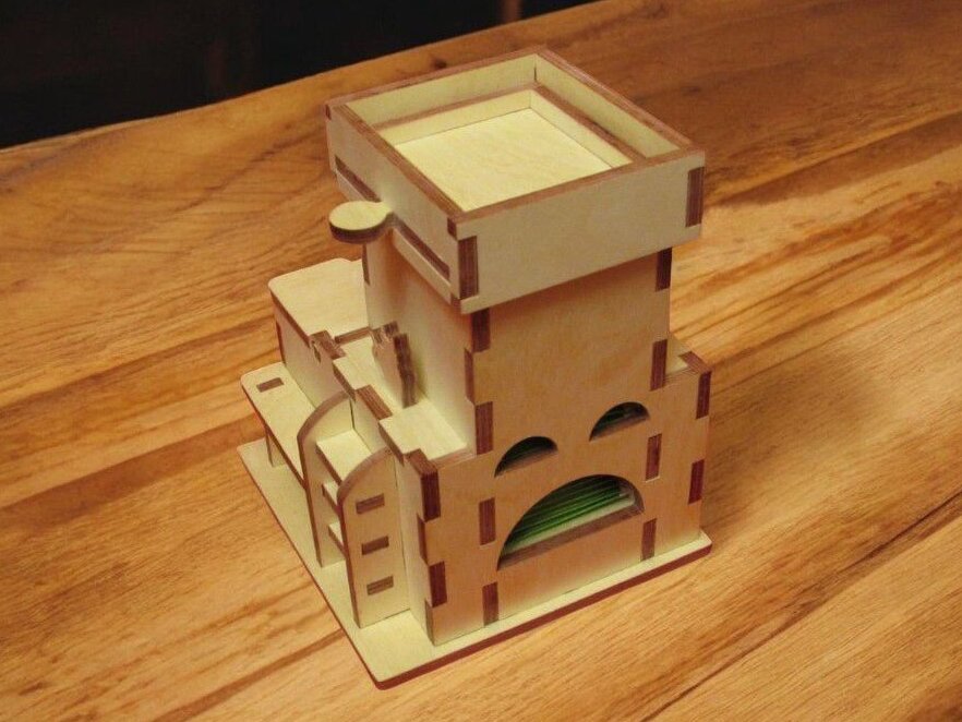 Intra απο ξύλο plywood 3mm-4mm πάχος – Ξύλινο Castle Tea Bag Organizer 40x40 cm INTRAVECTRY-MY543879