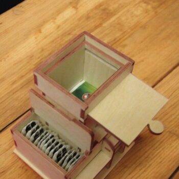 Intra απο ξύλο plywood 3mm-4mm πάχος – Ξύλινο Castle Tea Bag Organizer 15x15 cm INTRAVECTRY-MY544877 - Image 2