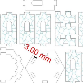 Intra απο ξύλο plywood 3mm-4mm πάχος – Κάστρο οδοντογλυφίδας 45x50 cm INTRAVECTRY-MY544550 - Image 2