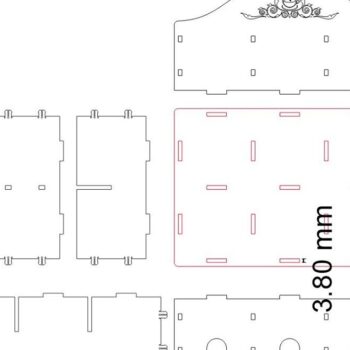 Intra απο ξύλο plywood 3mm-4mm πάχος – Κουτί αποθήκευσης σε φακελάκι τσαγιού με 6 θήκες 20x20 cm INTRAVECTRY-MY543882 - Image 3