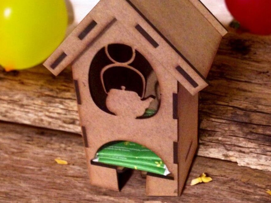 Intra απο ξύλο plywood 3mm-4mm πάχος – Θήκη για φακελάκι τσαγιού 20x20 cm INTRAVECTRY-MY553647