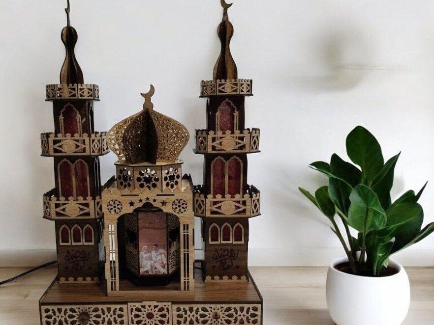 Intra απο ξύλο plywood 3mm-4mm πάχος – Τρισδιάστατο παζλ μουσουλμανικής αρχιτεκτονικής Ξύλινο Τζαμί 50x60 cm INTRAVECTRY-MY543310