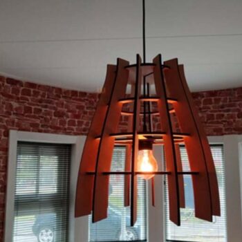 Intra απο ξύλο plywood 3mm-4mm πάχος – Κρεμαστό Φωτιστικό Κρεμαστό Φωτεινό Απόχρωση 45x50 cm INTRAVECTRY-MY554045 - Image 2