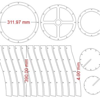 Intra απο ξύλο plywood 3mm-4mm πάχος – Κρεμαστό Φωτιστικό Κρεμαστό Φωτεινό Απόχρωση 45x50 cm INTRAVECTRY-MY554045 - Image 3