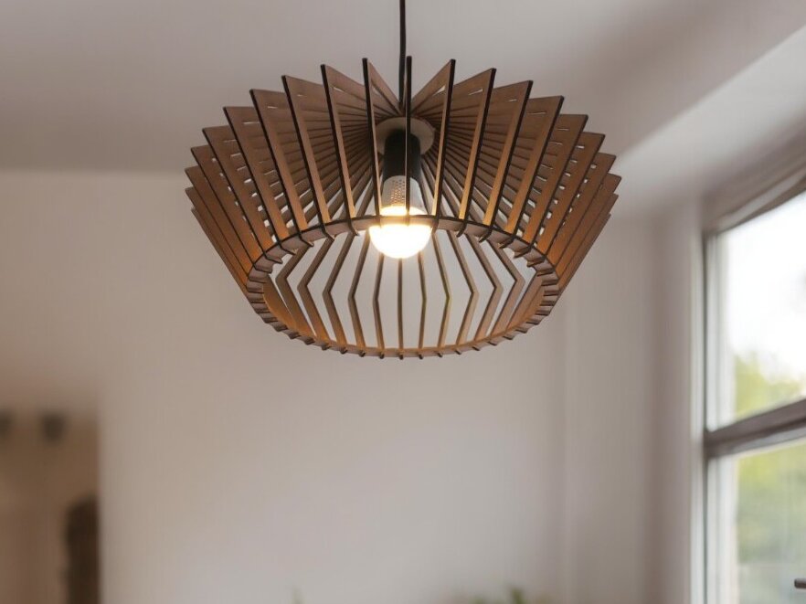 Intra απο ξύλο plywood 3mm-4mm πάχος – Vintage Ξύλινος Πολυέλαιος Οροφής 35x40 cm INTRAVECTRY-MY557874