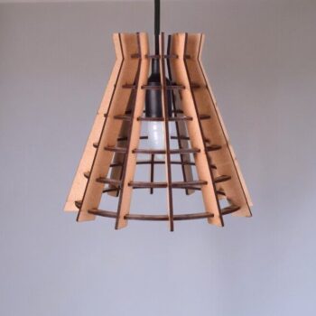 Intra απο ξύλο plywood 3mm-4mm πάχος – Διακοσμητικό Ξύλινο Κρεμαστό Φωτιστικό 20x20 cm INTRAVECTRY-MY554049 - Image 3