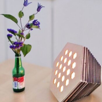 Intra απο ξύλο plywood 3mm-4mm πάχος – Ξύλινο Φωτιστικό Κυψέλης 35x40 cm INTRAVECTRY-MY557878 - Image 1