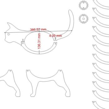 Intra απο ξύλο plywood 3mm-4mm πάχος – Ξύλινο επιτραπέζιο φωτιστικό σε σχήμα γάτας 15x20 cm INTRAVECTRY-MY544425 - Image 3