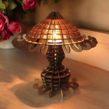 Intra απο ξύλο plywood 3mm-4mm πάχος – Κλασικό επιτραπέζιο φωτιστικό 30x30 cm INTRAVECTRY-MY554093 - Image 1