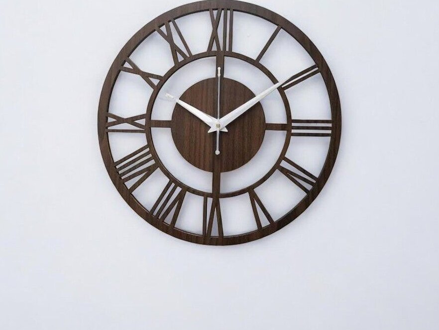 Intra απο ξύλο plywood 3mm-4mm πάχος – Κομψό ρολόι τοίχου από ξύλο 30x35 cm INTRAVECTRY-MY544101