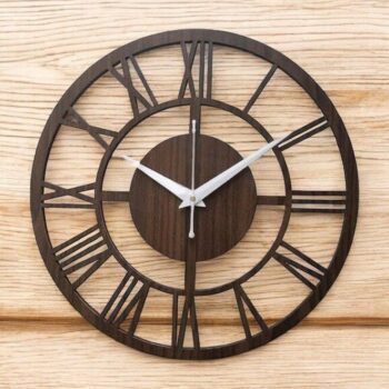 Intra απο ξύλο plywood 3mm-4mm πάχος – Κομψό ρολόι τοίχου από ξύλο 10x10 cm INTRAVECTRY-MY557081 - Image 2