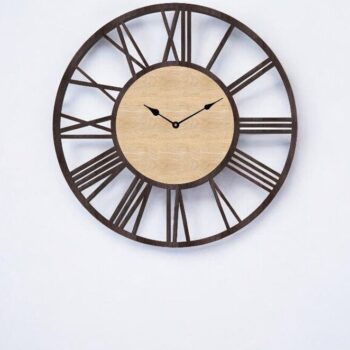 Intra απο ξύλο plywood 3mm-4mm πάχος – Ρολόι τοίχου με ρωμαϊκό αριθμό 10x10 cm INTRAVECTRY-MY557083 - Image 2